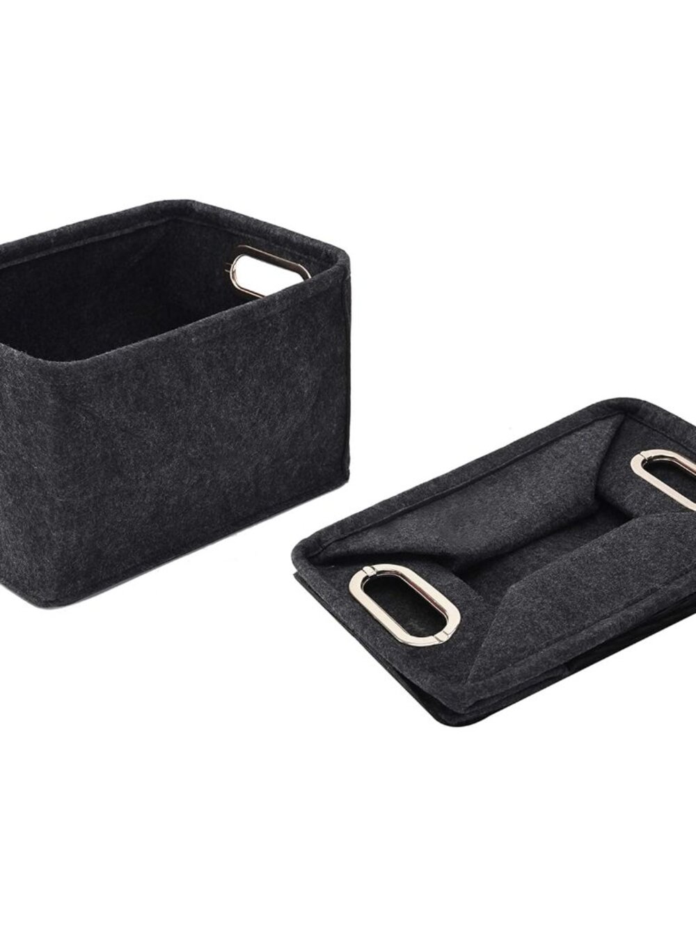 Collapsible Storage Bins Foldable Felt Fabric Storage Basket Organizer Boxes Con - Picture 8 of 8